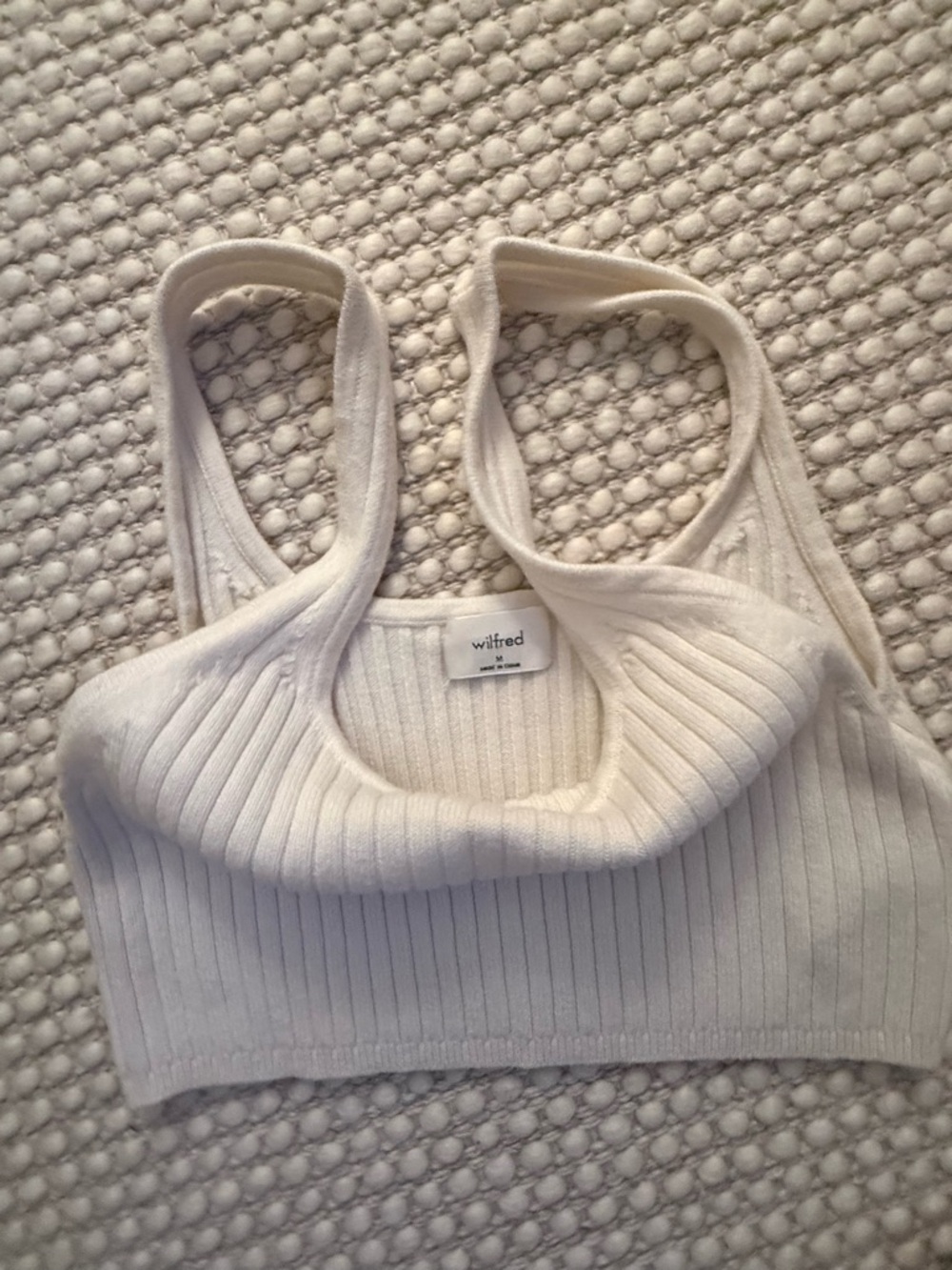 Wilfred Ribbed Crop Tank - Cream